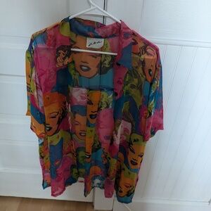 Marilyn Monroe James Dean Rayon Button up Shirt x1